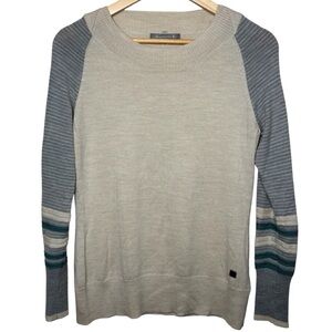 Smartwool Shadow Pine Sweater Womens Medium Merino Blend Colorblock Long Sleeve